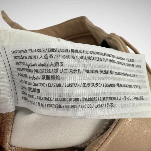 Abercrombie & Fitch Women's 4 90s Straight Ultra High Rise Faux Leather Pant Tan - Picture 9 of 12